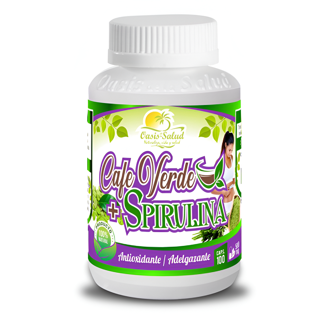 Café verde + spirulina caps 100 und 