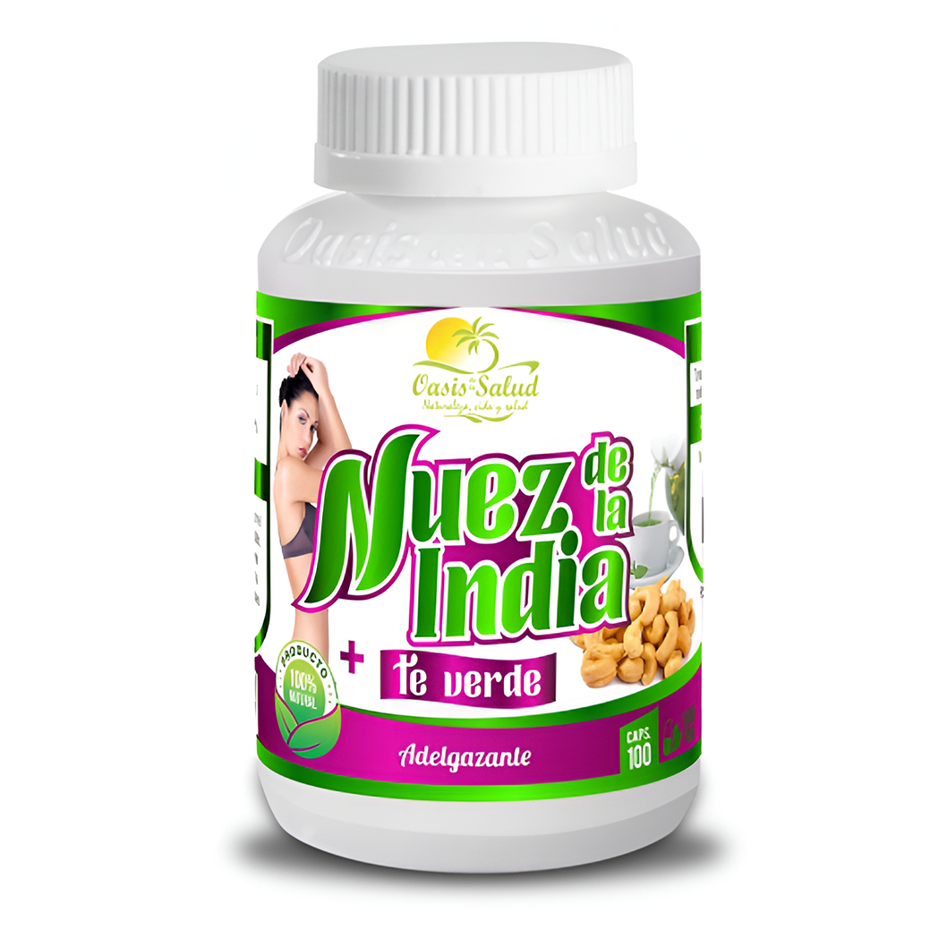 Nuez de la India + té verde  caps 100 und 